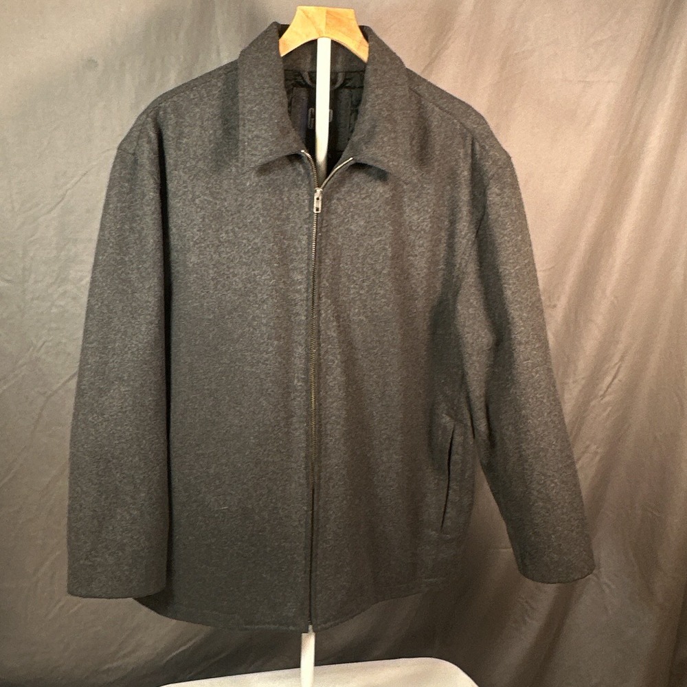 GAP Mens Gray Recycled Wool Blend Full Zip Harrington Jacket Large 164808-01